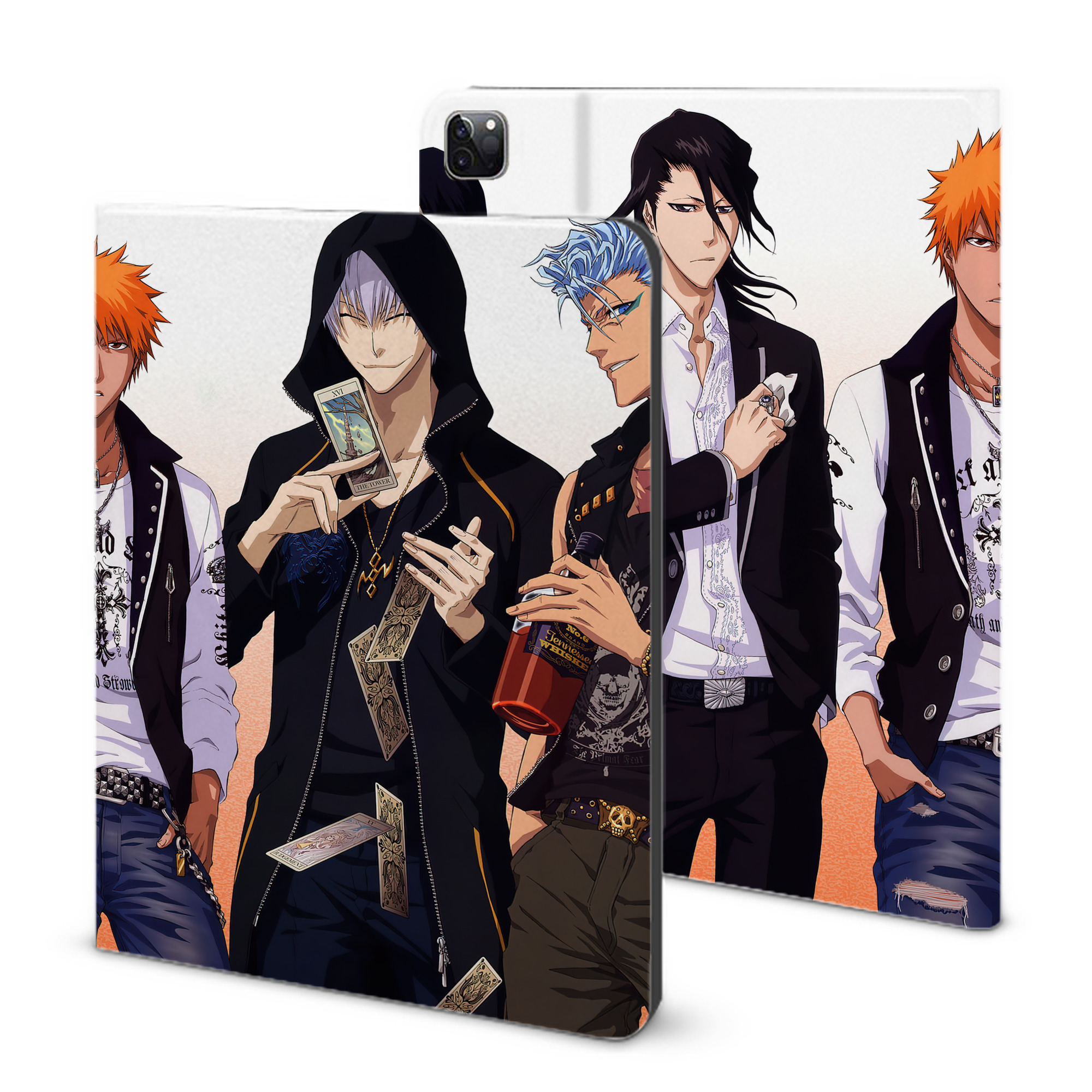 （画像用） ブリーチ BLEACH IPad ケース ブック型 PUレザー TPU 耐衝撃 軽量 薄型 ペン収納なし 全面保護 IPad 各モデル対応